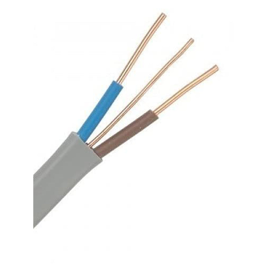 Primes DIY Twin & Earth Electric Cable, 10mm, Grey, PVC, BASEC Approved, Suitable for Lighting, Cooker, Oven, Sockets, Showers, Hob Cookers