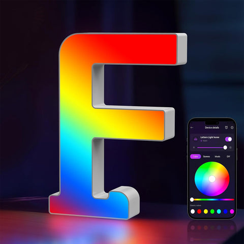 LED Marquee Letter Light USB Color Changing – F