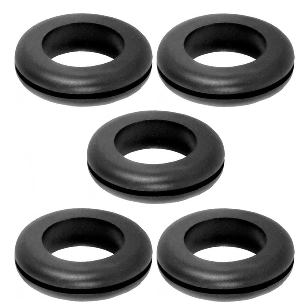 cyclingcolors 5 x grommet rubber grommet cable grommet grommets black round eyelet ring electric conductor protection wires plugs cables (D1 = 17 x d = 12 x H1 = 4 mm)