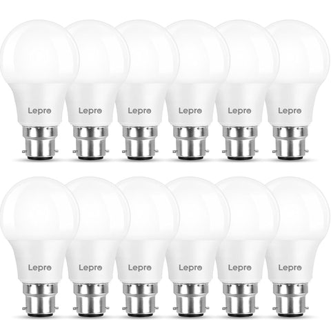 Lepro Bayonet Light Bulbs 60W Equivalent, Warm White 2700K, 8.5W 806lm LED Bayonet Bulb, B22 LED Bulbs, BC GLS Energy Saving Lightbulbs Bayonet, Non-dimmable, Pack of 12 [Energy Class F]