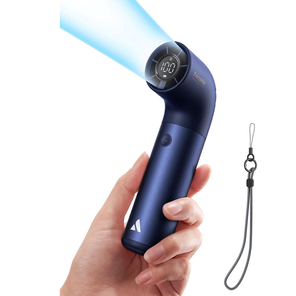 Aecooly Portable Handheld Fan,Powerful Turbo Mini Fan,15H Max Cooling Time,19000 RPM High Speed Aero Pro,6 Speeds Aluminum Case, Pocket Rechargeable Personal Small Travel GIfts for Women Men -BlueB0F8NKQS8H