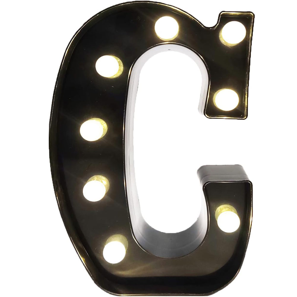 Black Alphabet Marquee Letters LED 26 Alphabet Light Up Letters with Diamond Bulb Battery Powered for Wedding, Birthday, Christmas, Home, Bar Decoration, Party Night Light