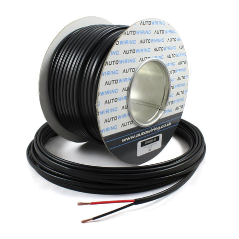 1.5mm² Automotive Flat Twin Core Cable 12V/24V (21A Rated) – Black/Red 2 Core Thin Wall Wire 10m for Car Electrical Wiring, DIY & Low Voltage Installations