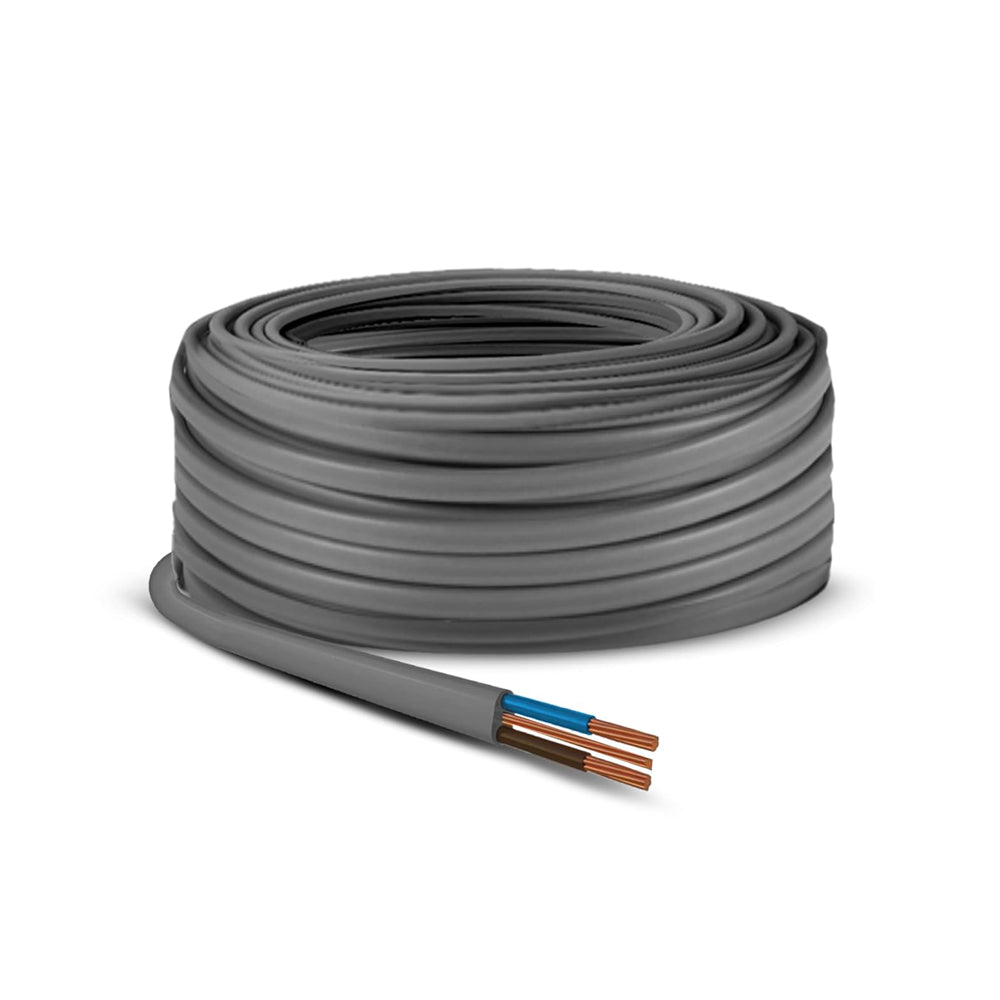 Primes DIY Electric Socket wire cable 10mm Twin and Earth Flat Grey PVC Lighting Electric Cable 6242Y electrical Wire BASEC Approved (4 Meter)