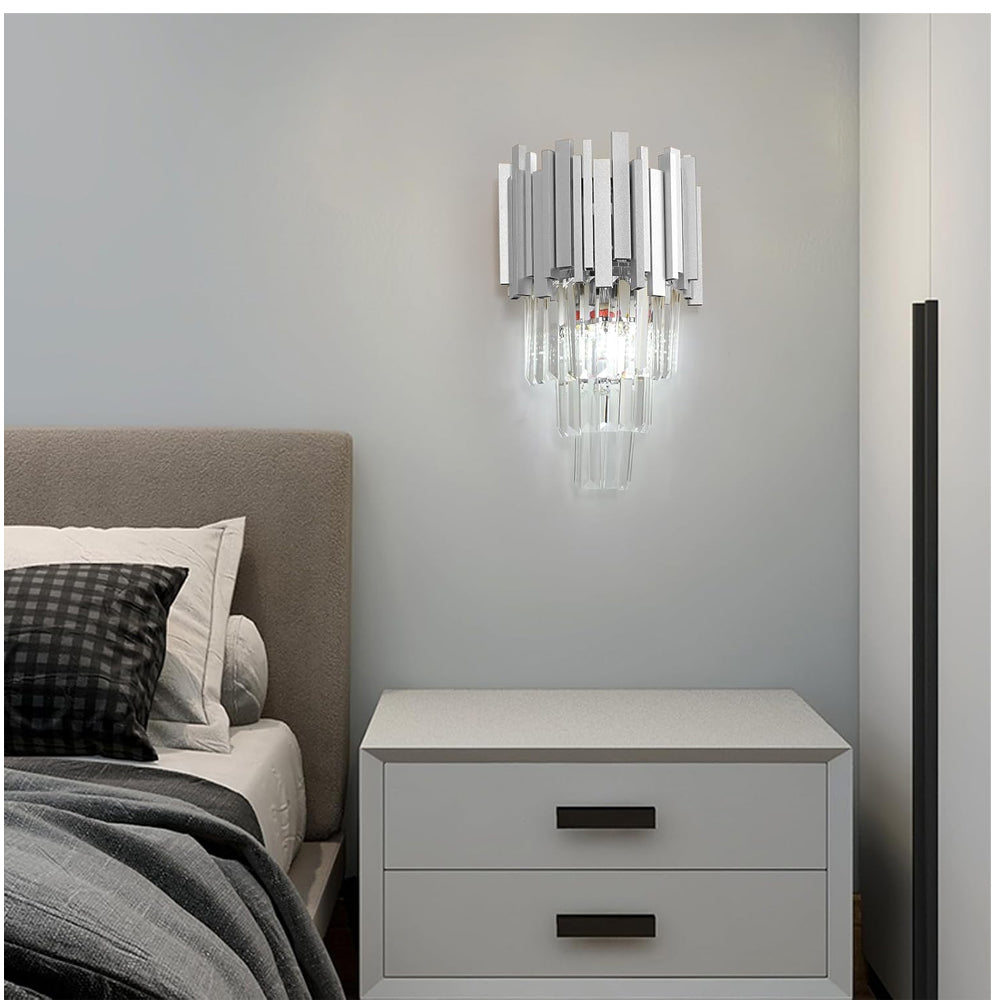 Modern Crystal Wall Lamp 3 Tier E14 Wall Sconce