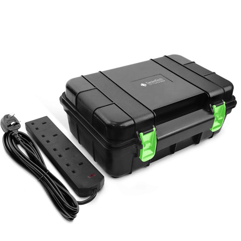 Desiretech Weatherproof Outdoor Electric Box with 4 Gang 10m Extension Lead – IP54 Rated, Heavy-Duty Power Supply for Garden Tools, Christmas Lights, and DIY Tasks