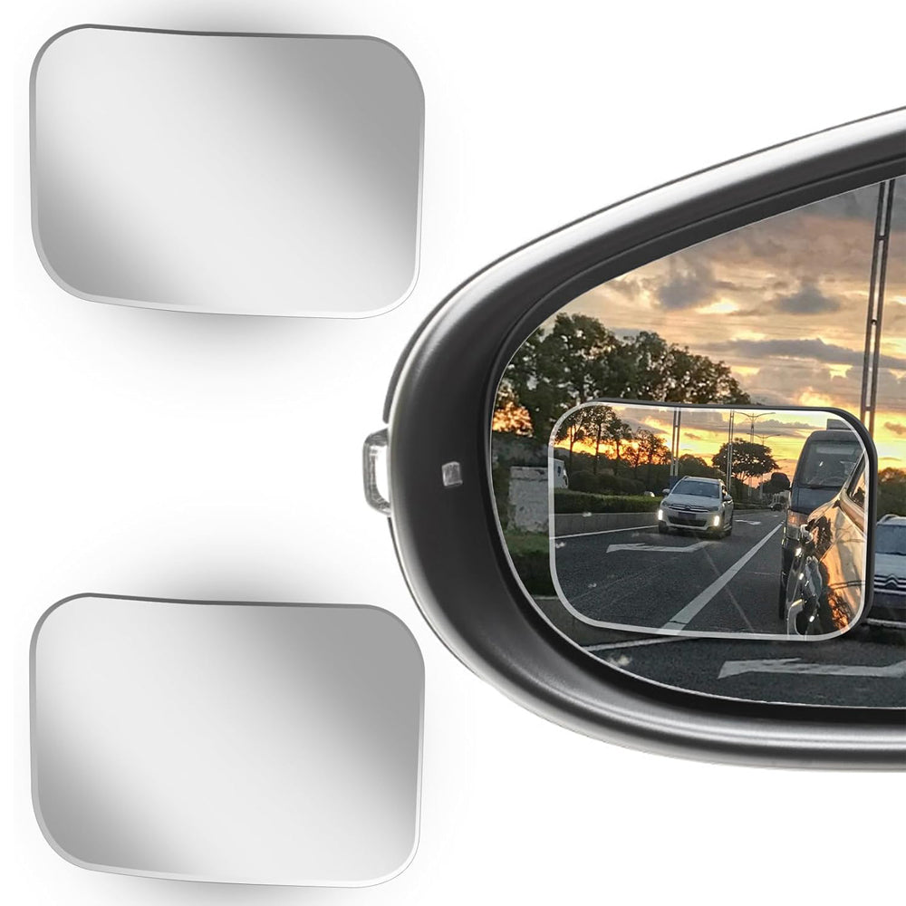 2Pcs Square Car Blind Spot Mirrors – 360° Adjustable Wide Angle Rear View