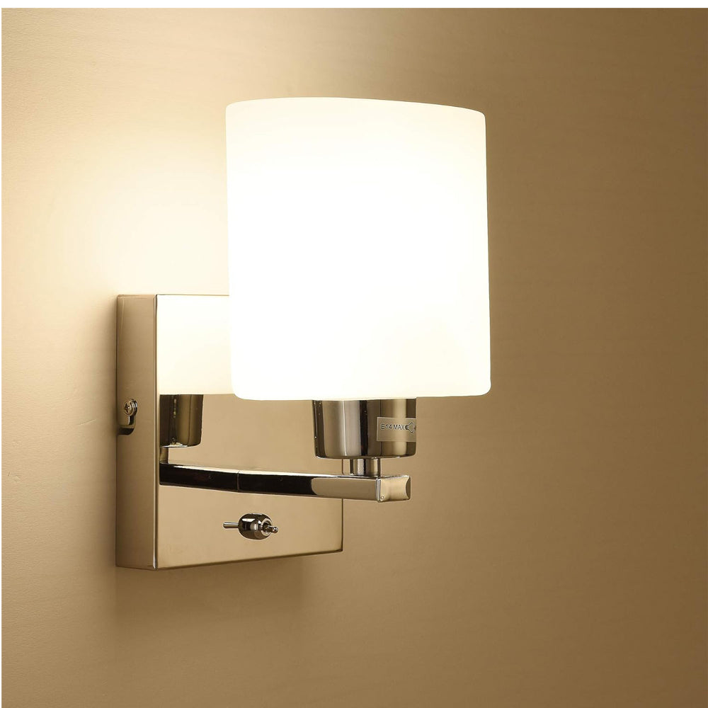 Modern Chrome Wall Light with Toggle Switch E14
