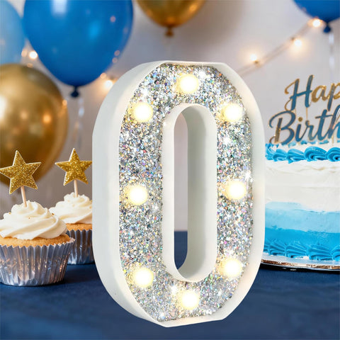LED Marquee Letter Light Silver O - Battery Powered Night Light