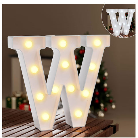 LED Light Up Marquee Letter W - Cool & Warm White