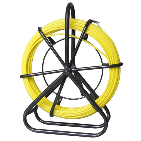 KATSU 6mm x 80M Fiberglass Duct Rodder with Steel Stand & Brake – Heavy Duty Electric Cable Pulling Fish Tape Tool 312368 UK Industrial Conduit Installation System