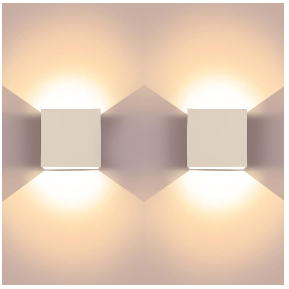 Modern LED Up Down Wall Light 6W Warm White 2 Pack