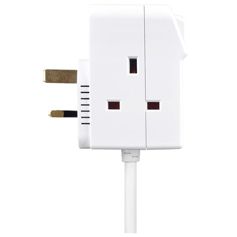 Three Socket Surge Compact Adaptor Extension Lead