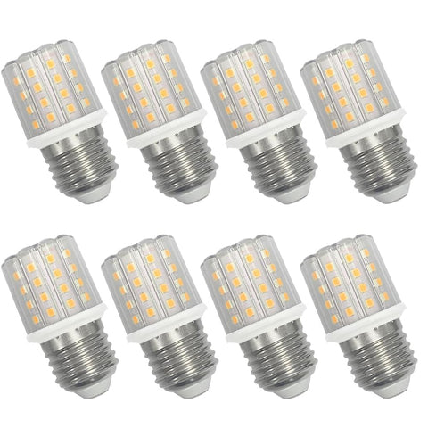YELANGU E27 LED Corn Light Bulbs,5W Warm Light 3000K, Equivalent to 60W E27 Halogen Bulbs,AC 85-265V, 360° Beam Angle,Edison Screw SES LED Corn Lamp, Not Dimmable, Pack of 8 [Energy Class F]