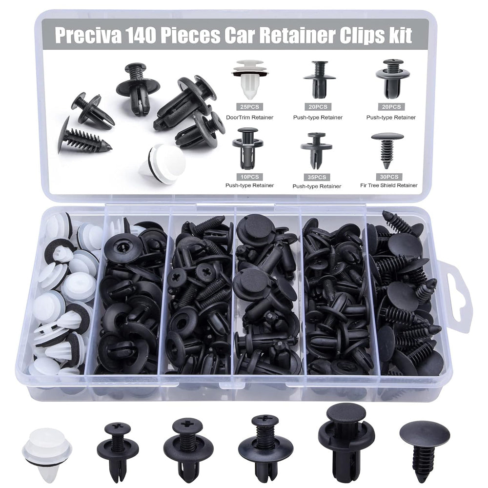 Car Clips Set 140pcs Car Retainer Clips Set – Universal Plastic Fasteners