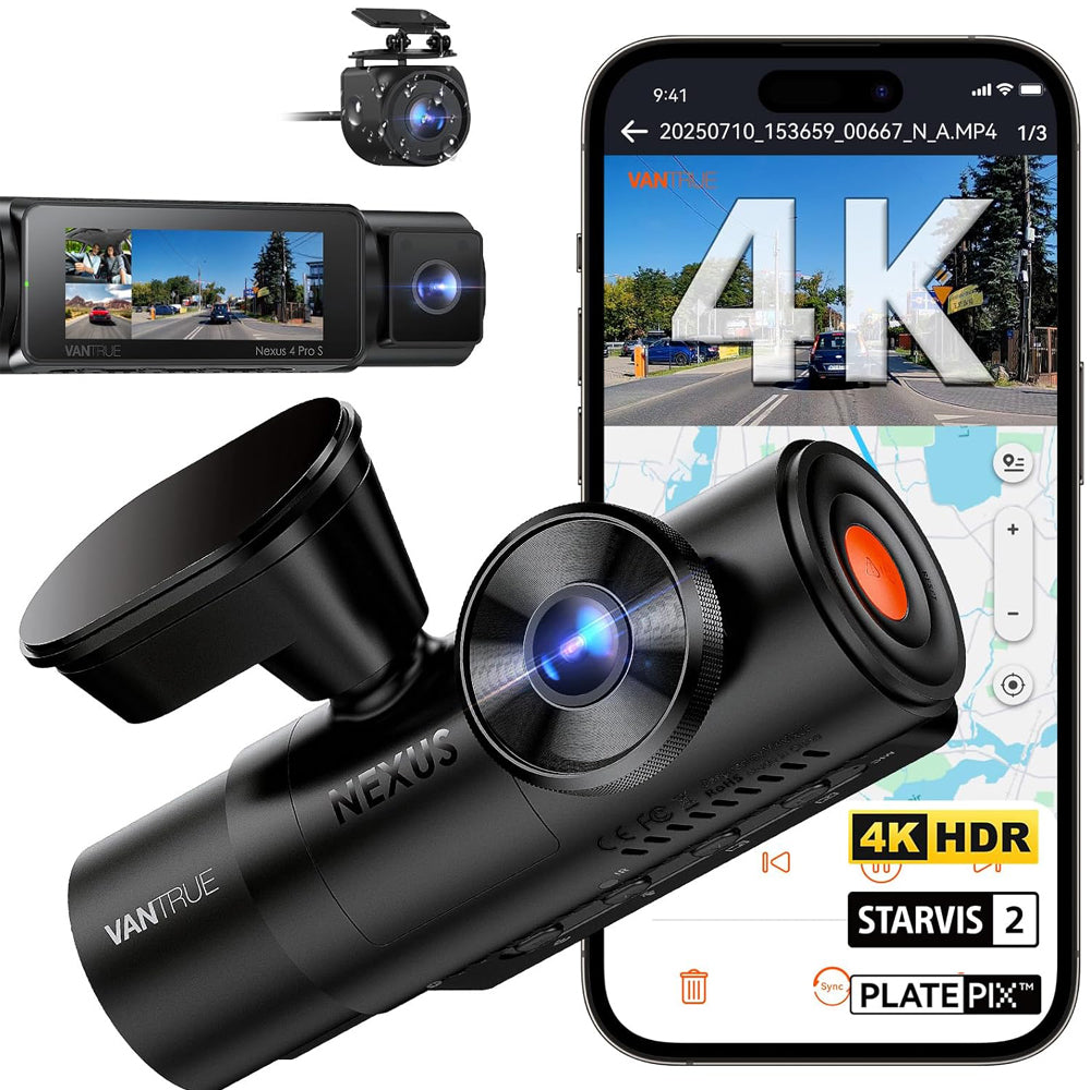 Vantrue N4 Pro S 4K 3 Channel Dash Cam with GPS and WiFi