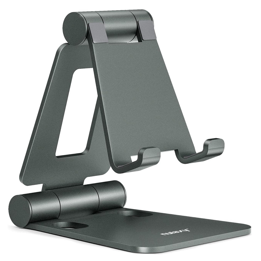 Nulaxy Aluminum Adjustable Phone Stand – Foldable Desk Holder for All Smartphones