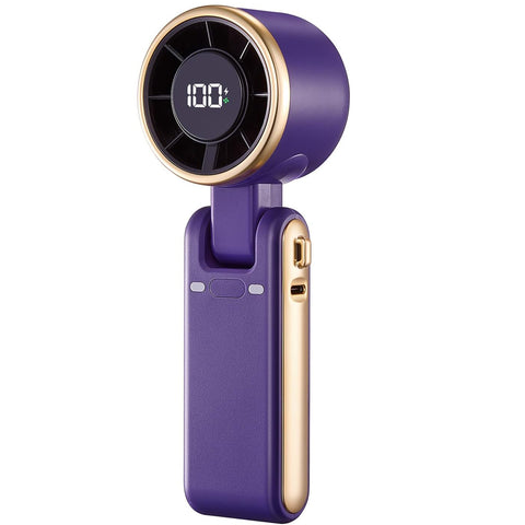 Portable Handheld Turbo Fan - 5 Gear High Speed 4000mAh Rechargeable Mini Personal Hand Fan Blow Cold Air, Battery Operated Travel Essentials, Beach Vacation, Gifts for Women, Men (Purple)