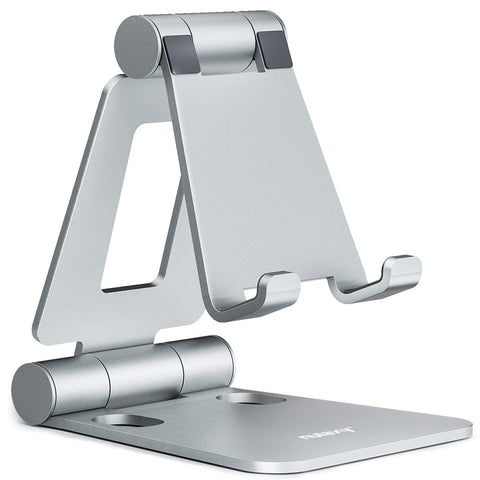 Foldable Adjustable Desktop Phone Stand Silver