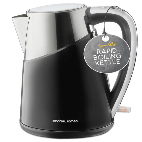 Electric Kettle 1.7L Fast Boil Quiet Kettle – Energy Efficient Cordless Jug with 360° Swivel Base & Reusable Filter – 3000W Black