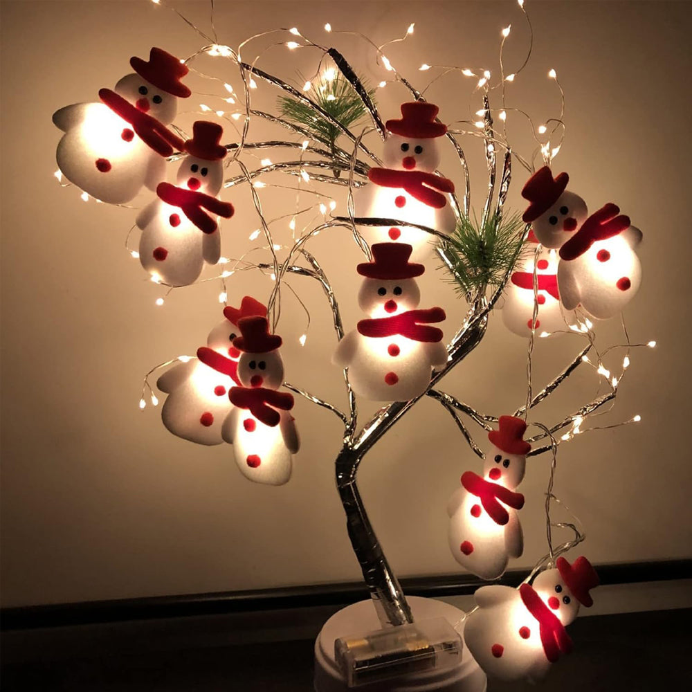 Christmas Snowman String Lights | 20 LED Battery Operated Fairy Lights 9.8FT for Indoor & Outdoor Christmas Tree, Bedroom & Garden Decoration