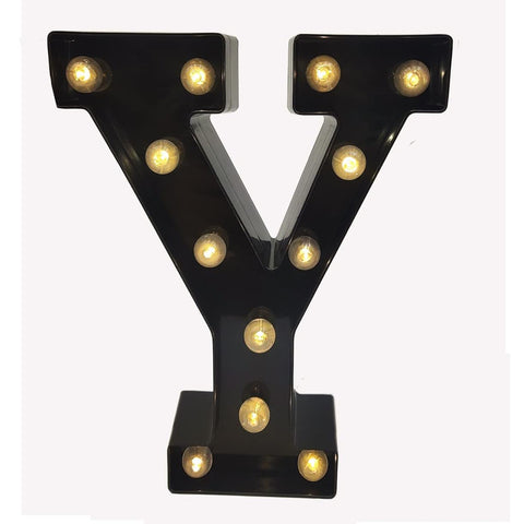 Y Style Black LED Marquee Letter Light, Battery Powered Decorative Night Lamp for Home, Party, Wedding and Event Decor