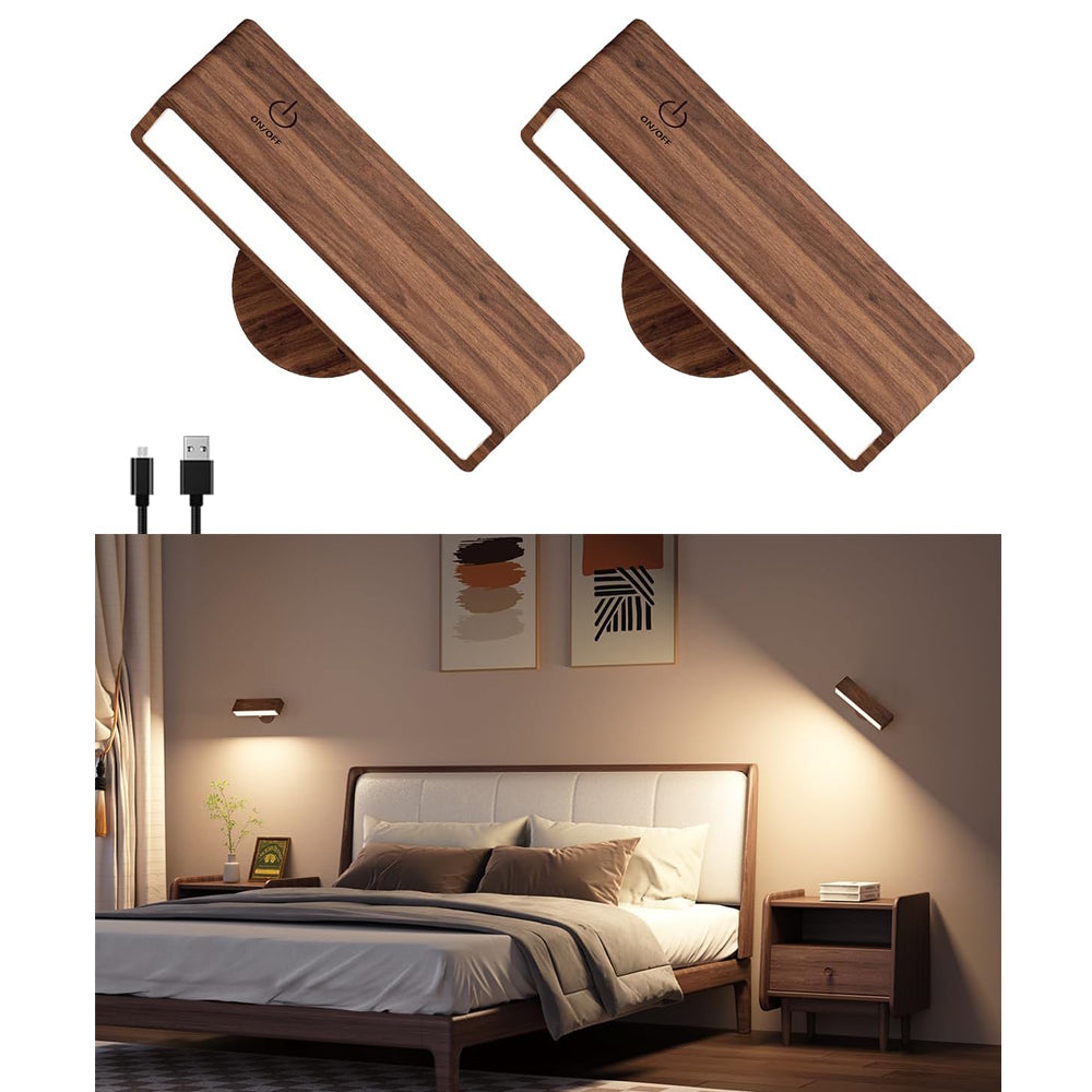 Wireless Rechargeable Wall Sconces Set of 2 with Remote