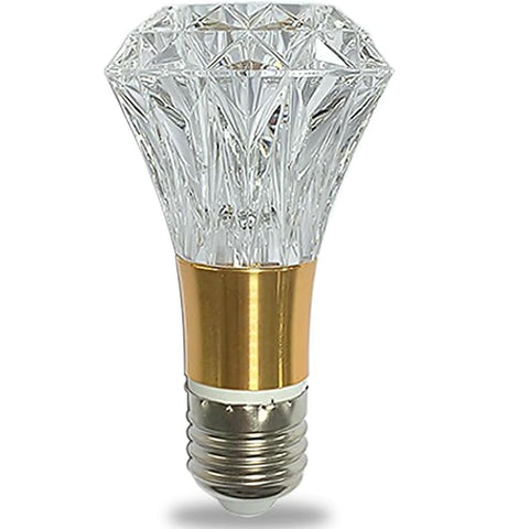 Acrylic Crystal Bulb 5W Edison Screw Light 85-265V, 6000K White Light, E27 Base Professional Decorative lamp (1 Count E27-B009) [Energy Class F]