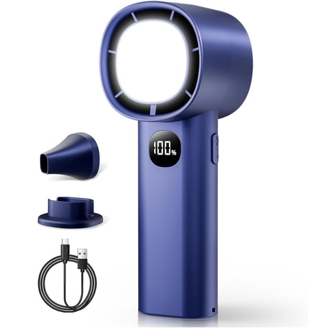 Portable Mini Handheld Fan with LED Display & Flashlight, 100 Speeds