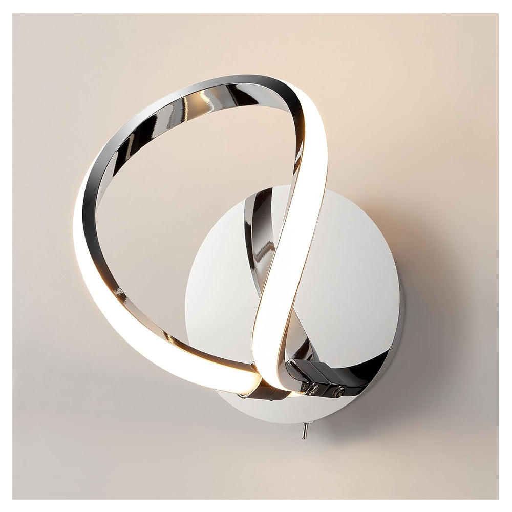 Halo LED Wall Light 12W Chrome with Toggle Switch