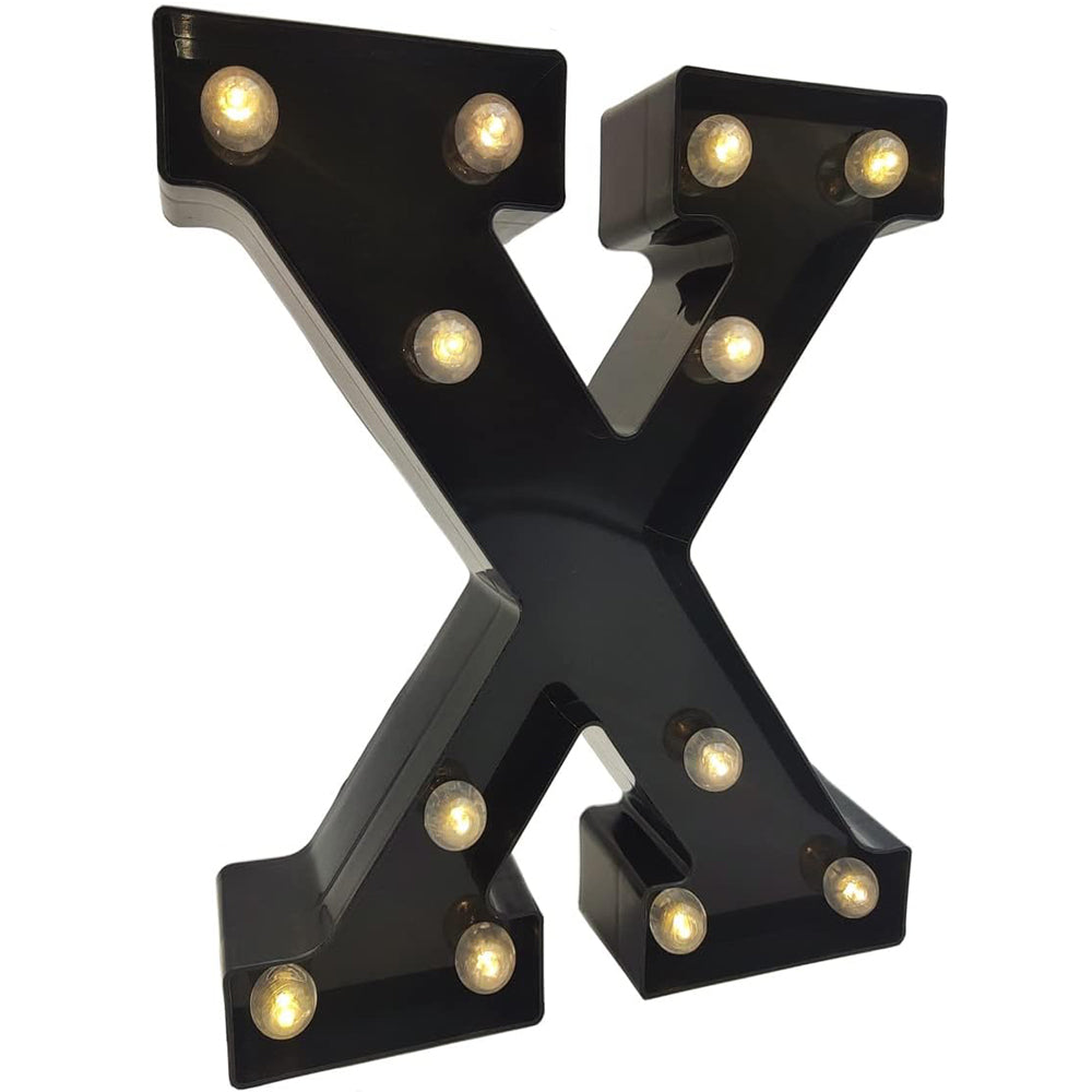 Black Alphabet Marquee Letters LED 26 Alphabet Light Up Letters with Diamond Bulb Battery Powered for Wedding, Birthday, Christmas, Home, Bar Decoration, Party Night Light