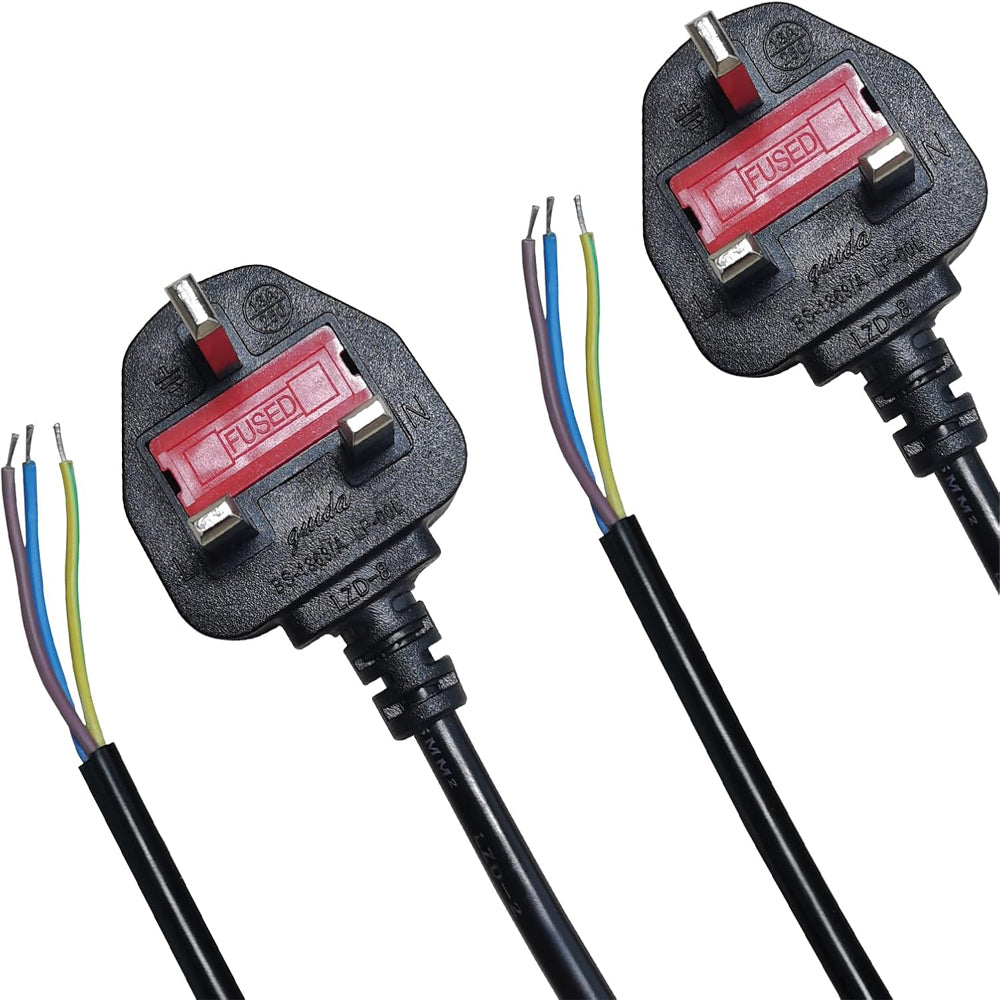 13A 3 Pin Plug Power Cable 1.5m 3 Core Fused