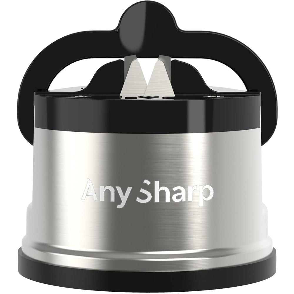 AnySharp Pro Metal Knife Sharpener – Suction Base | Hands-Free Safety | Razor-Sharp Results | Ideal for Hardened Steel & Serrated Knives