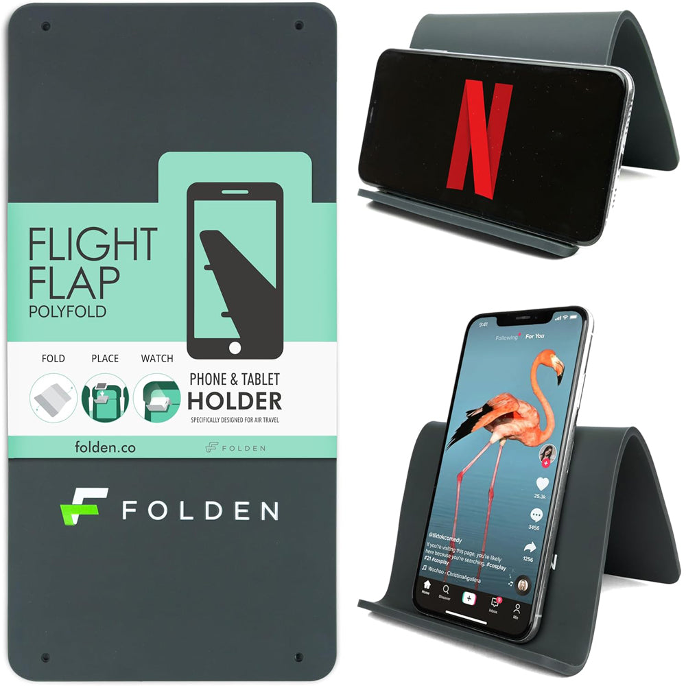 Airplane Phone Holder – Foldable Flexible Silicone Travel Stand (Silicone)