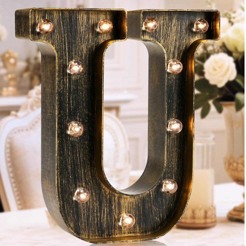 LED Marquee Letter U – Vintage Industrial Light Sign