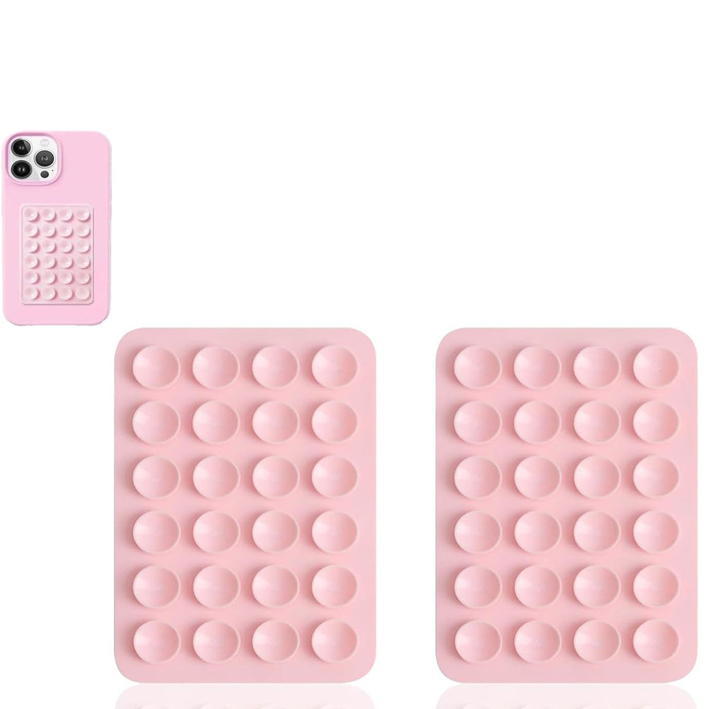 Leeneen 2PCS Silicone Suction Phone Case Mount – Light Pink