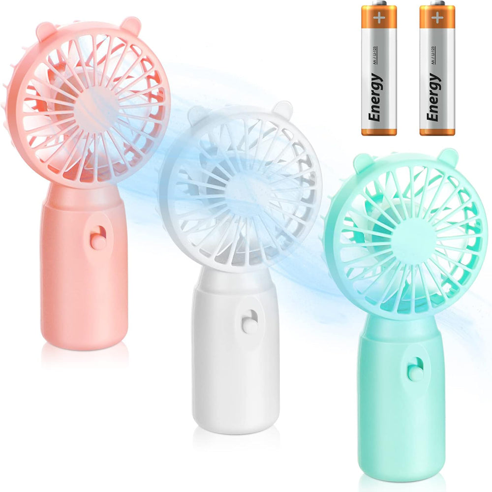 Mini Handheld Portable Fans Battery Operated Lightweight 3 Pack