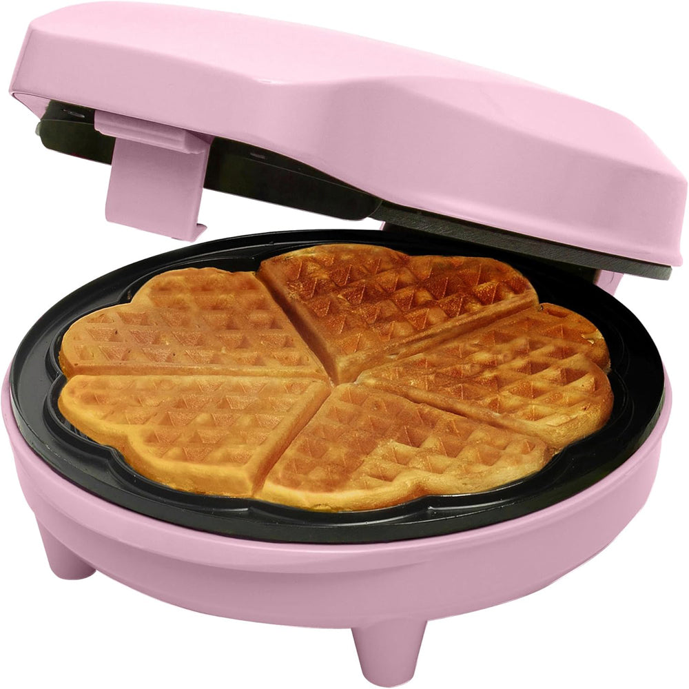 Heart Waffle Maker – Non-Stick Plates, 700W – Pink Alloy Steel Waffle Iron for Perfect Breakfast Treats