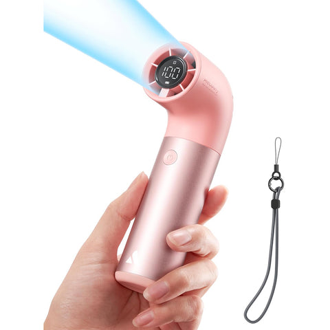Aecooly Portable Handheld Fan, Powerful Turbo Mini Fan,15H Max Cooling Time,19000 RPM High Speed Aero Pro, 6 Speeds Aluminum Case, Pocket Rechargeable Personal Small Travel GIfts for Women Men -Pink