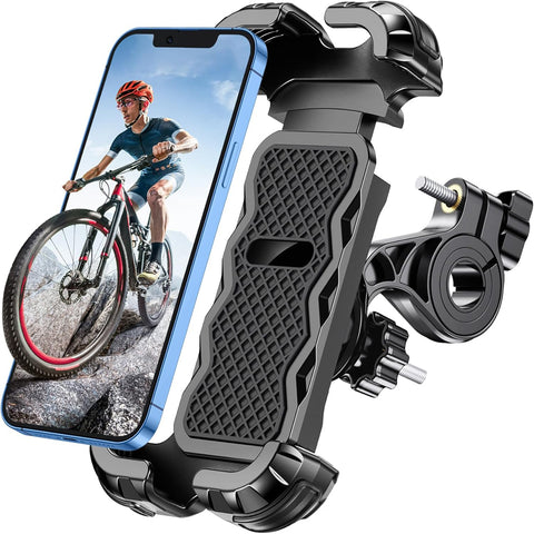 Glangeh Bike Phone Holder, [Secure Lock] 8S Quick Install Anti-fall Motorbike Phone Holder, 360° Rotating Bike Phone Mount