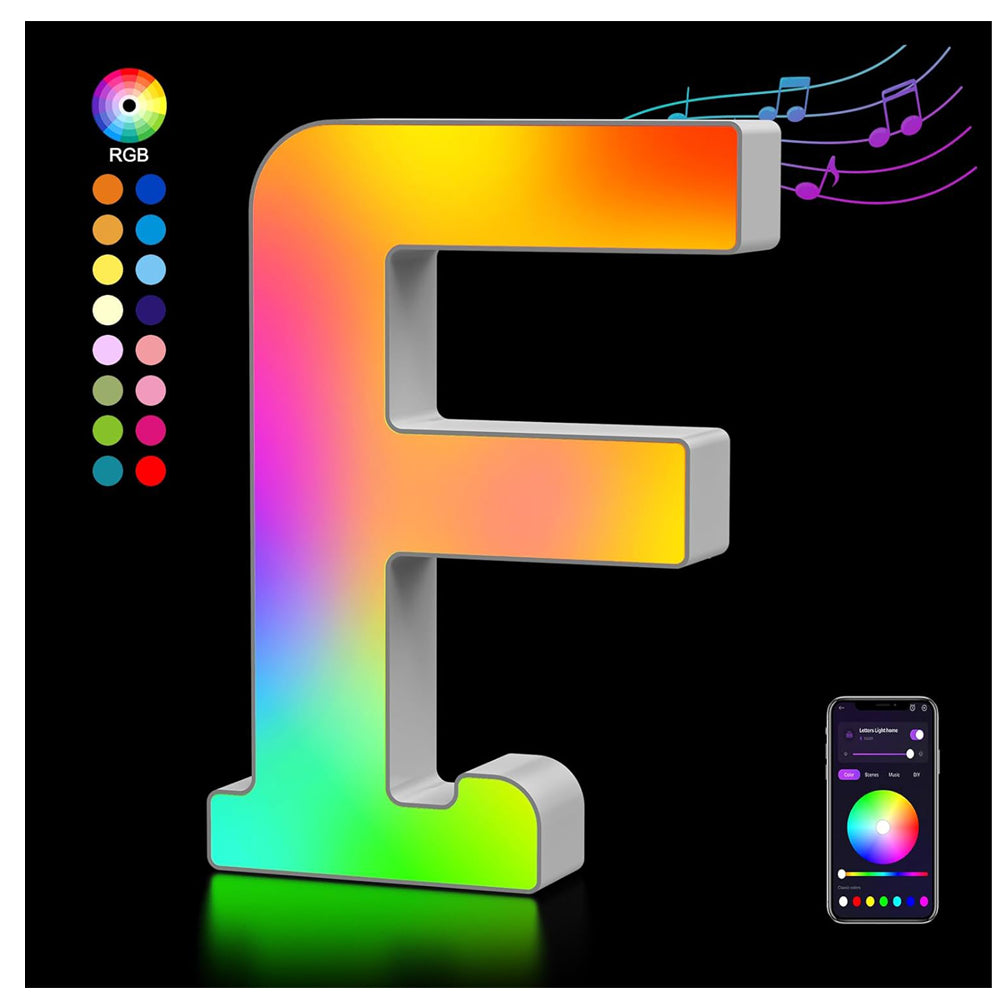 RGB LED Letter Light F USB APP Control