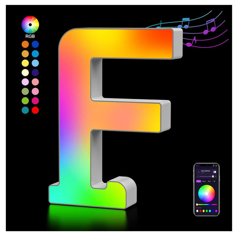 RGB LED Letter Light F USB APP Control