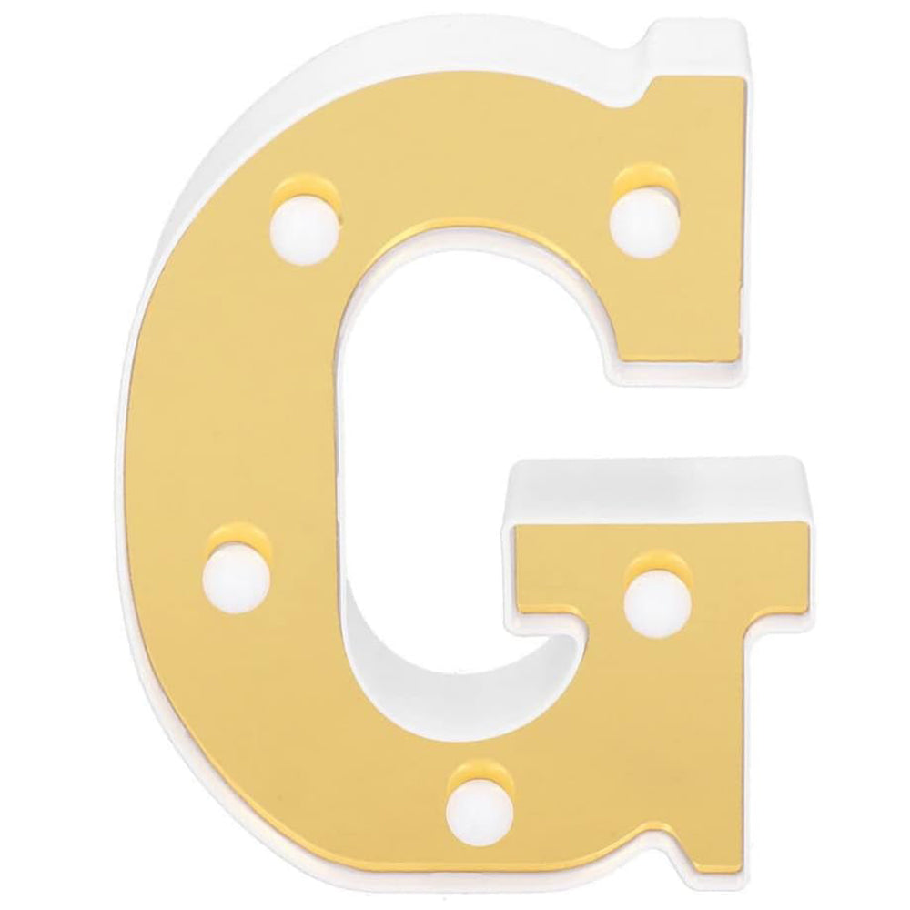 Gold LED Alphabet Letter Light G Warm White Battery Decorative Lamp UK