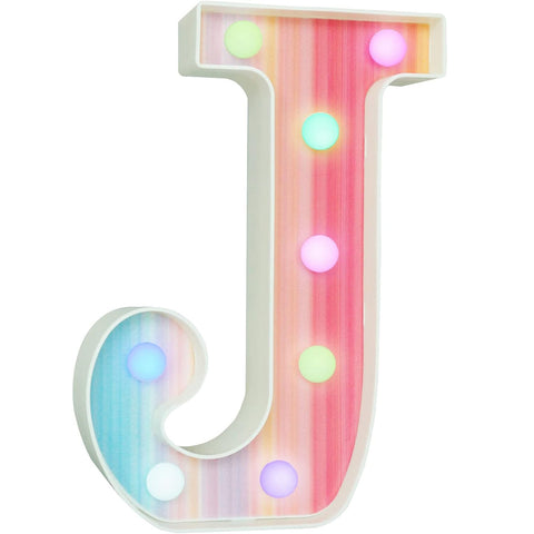 Rainbow LED Marquee Letter J – Color Changing Night Light