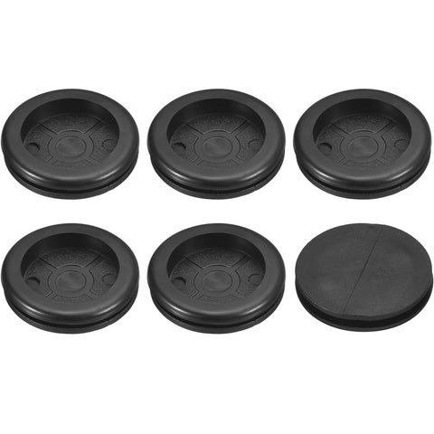 sourcing map 6Pcs Rubber Grommets 1-3/8" (35mm) Drill Hole, 1-1/4" (31mm) ID Single Sided Hole Plugs Ring Gasket for Firewall Cable Wire Protecting, Black