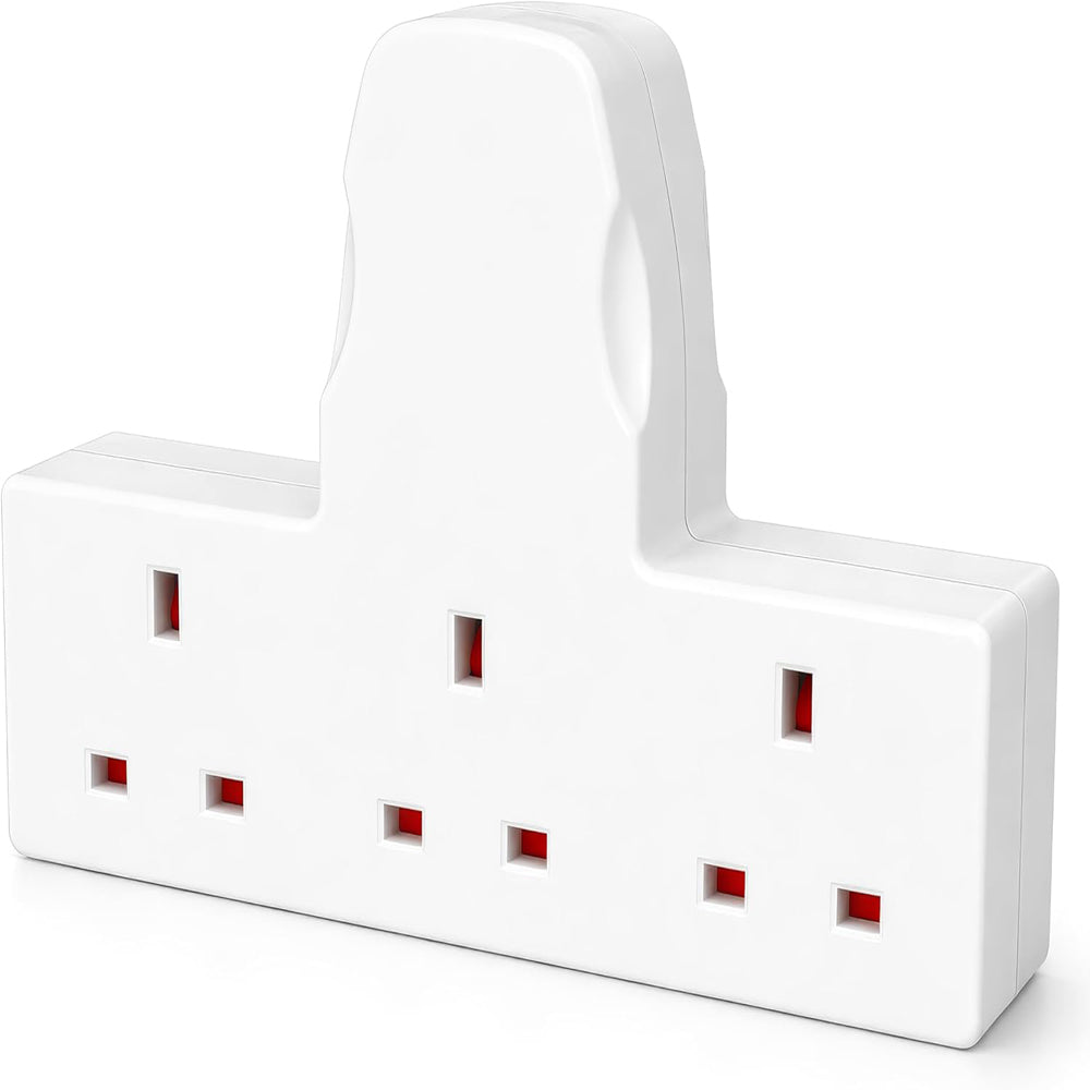 13A 3 Gang UK 3-Pin Power Adapter Multi Plug Socket Extender, Compact Cable-Free Design, BS 1363-3 Certified for Home, Kitchen & Office Use