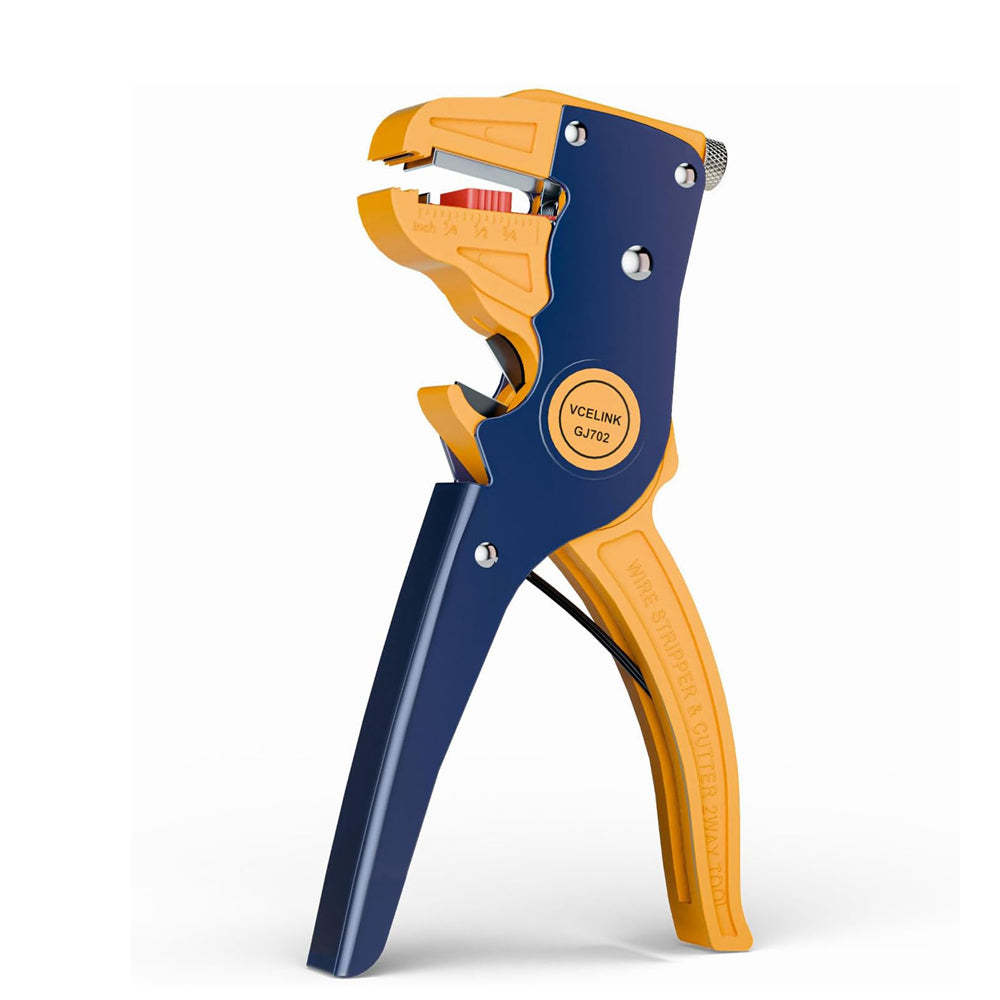 VCELINK Automatic Wire Stripper and Cutter, Electrical Cable Stripping Tool Adjustable for 14-24 AWG Cables with Eagle Nose in 7 Inch (GJ702)