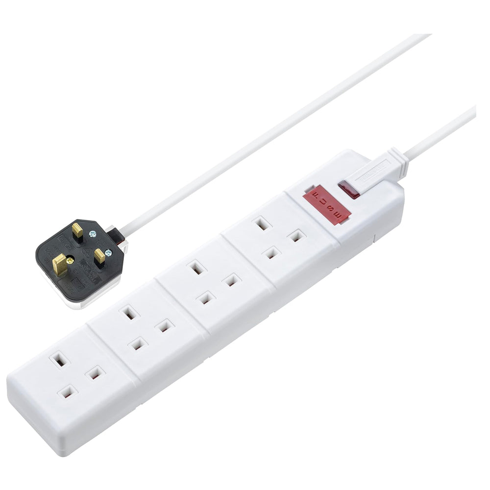 Engineering Socket Lead Four Socket Extension Lead 2m 13A Heavy Duty
