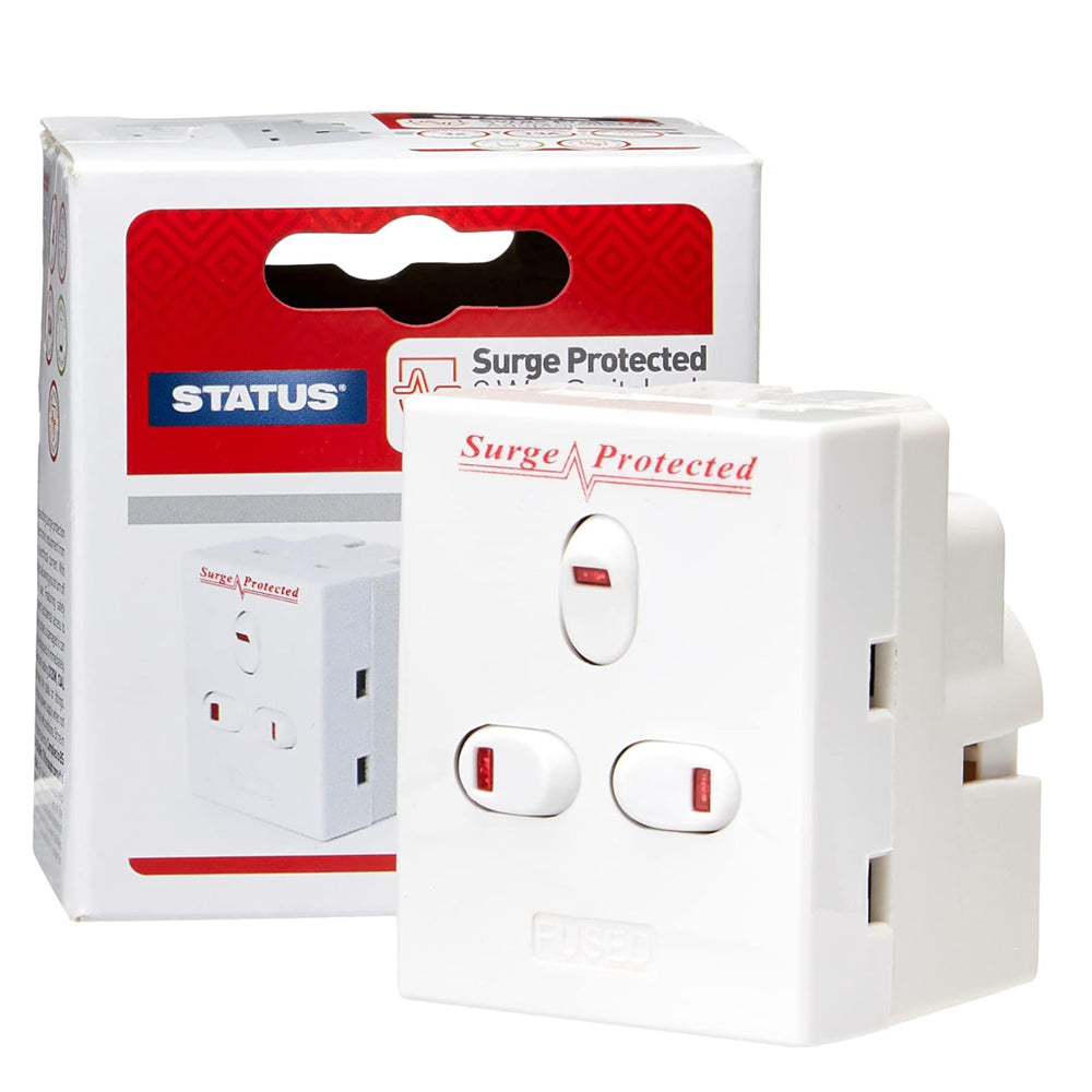 Three Socket Surge Protected Adaptor with Individual Switches