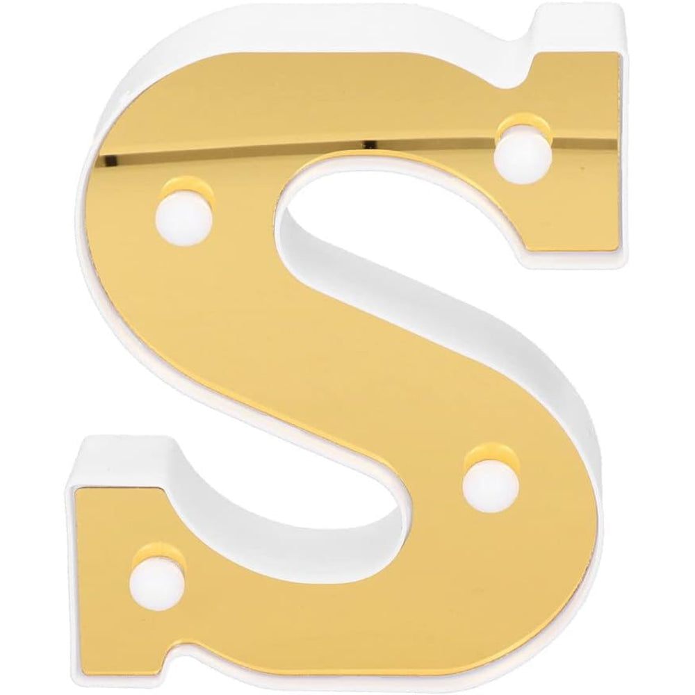 LED Alphabet Letter Light – Gold Warm White 16cm Battery-Powered – UK